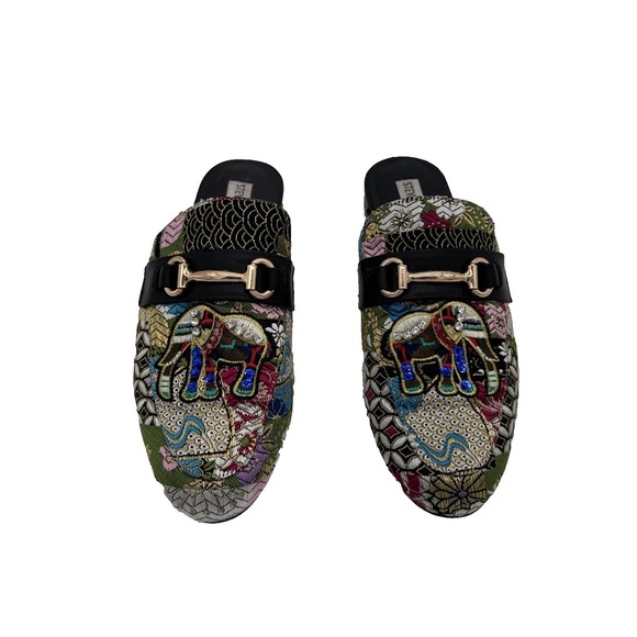 Steve Madden Kandi Slip-On Mule Elephant Tapestry Embellished Floral Beaded, 9.5 - Picture 4 of 16